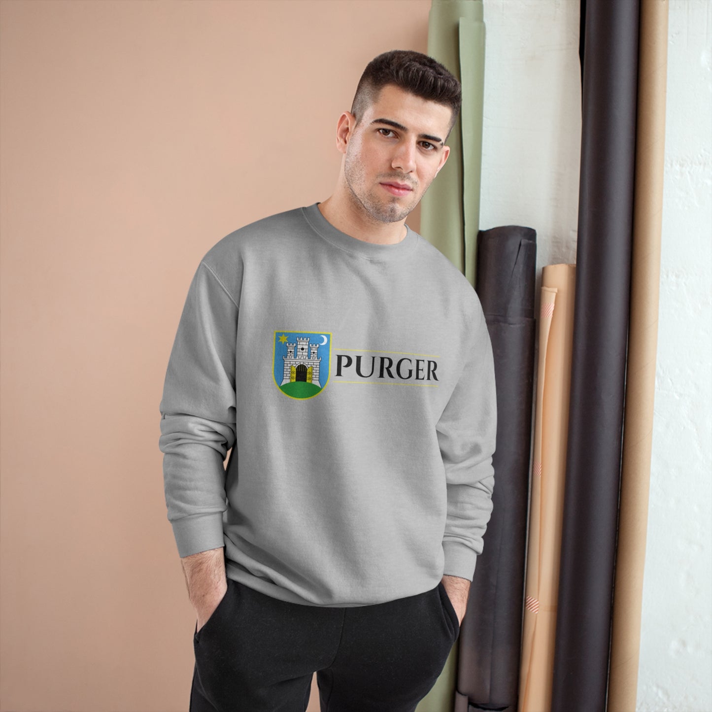 PURGER - Champion Sweatshirt - (White & Light Steel)