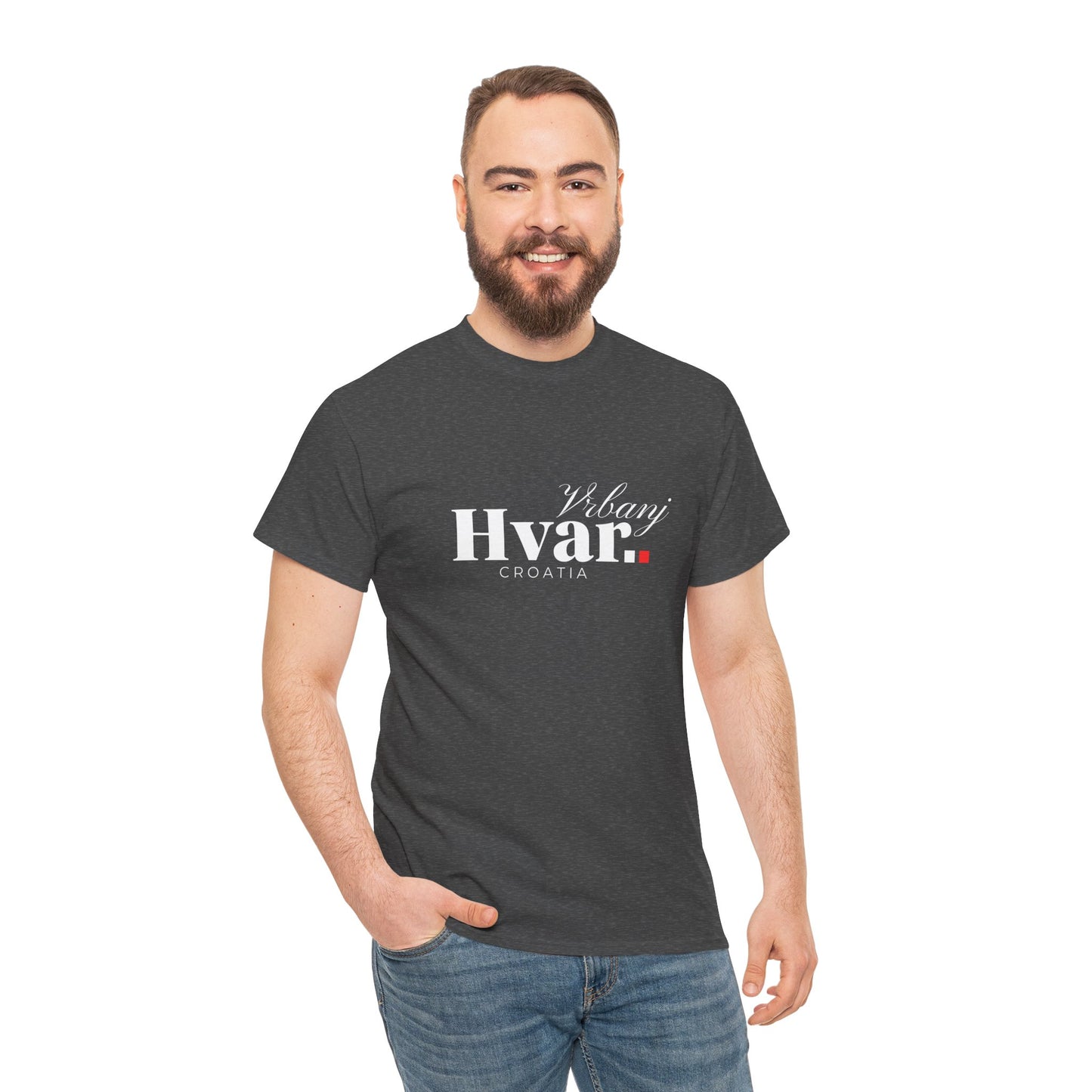 Vrbanj, HVAR, Croatia - Unisex Tee - (Red or Dark Heather)