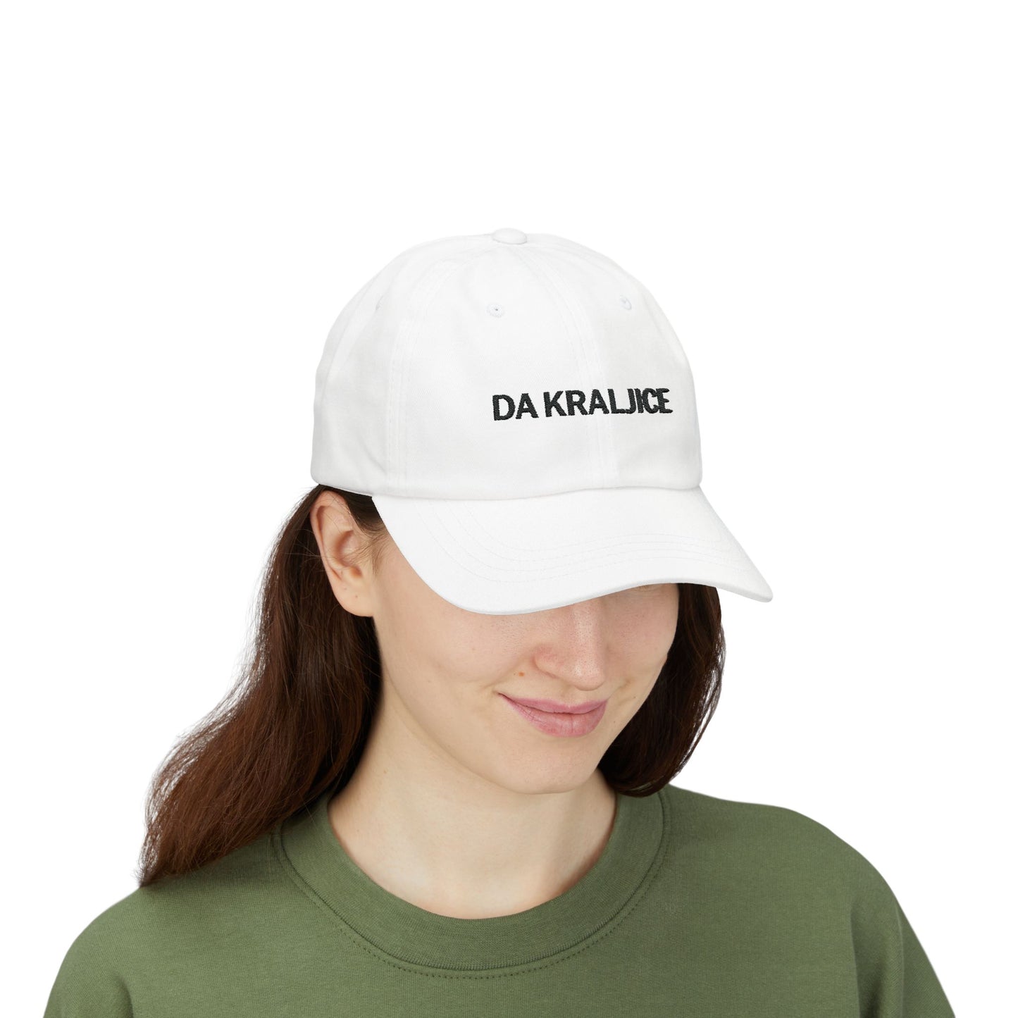 Da Kraljice "Yes Queen" - Classic Dad Cap (White, Stone & Pink)