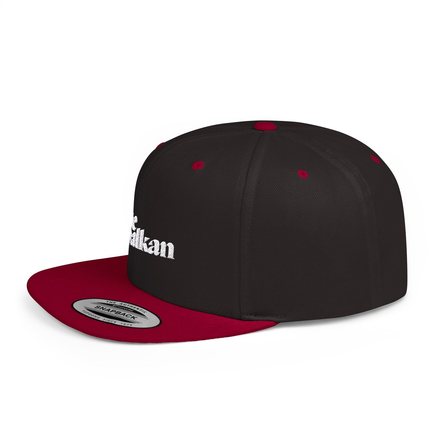 Be Balkan - Embroidered Flat Bill Snapback (Spruce, Dark Navy, Navy/Red, Black, Dark Grey, Maroon, & Black/Red)