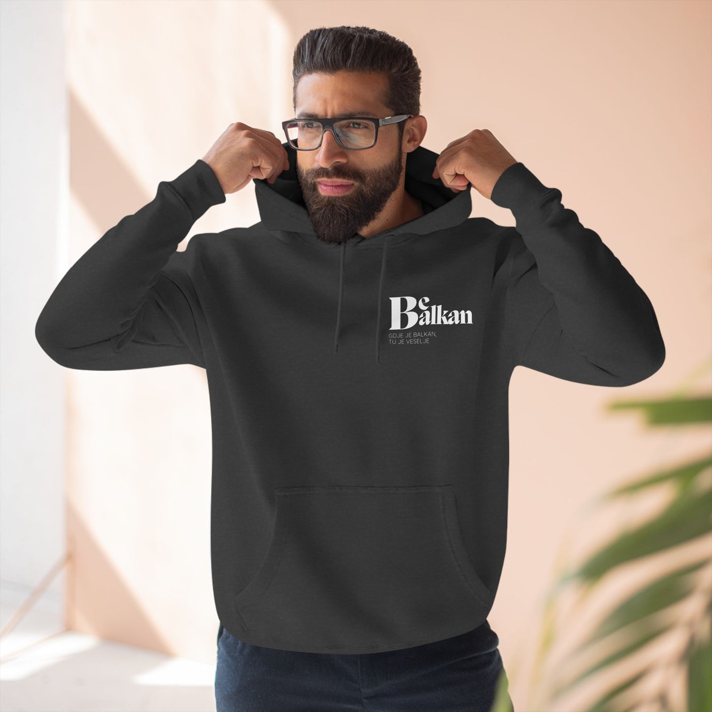 Be Balkan - Three-Panel Fleece Hoodie (Black, Navy, Charcoal Heather)