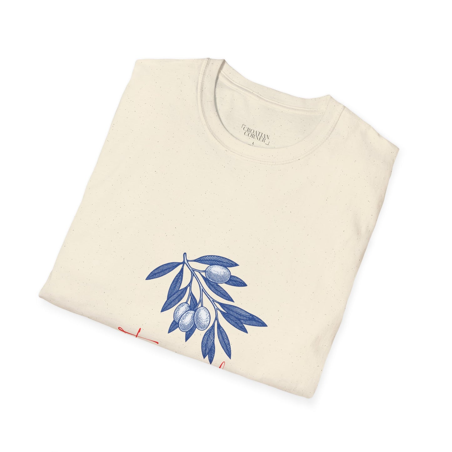 Stari Grad, Hvar, Croatia - Olive Branch T-Shirt, Unisex Softstyle Tee, Travel Souvenir Shirt, Summer Outfit, Gift for Her/Him, Vacation Top
