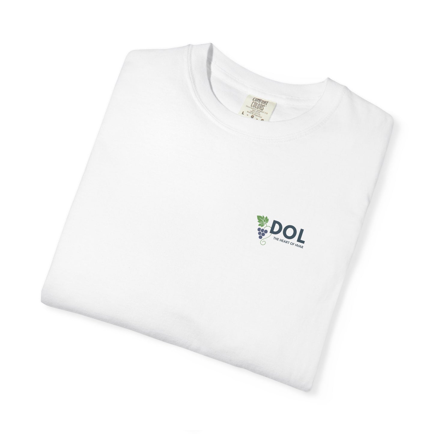 Dol, Hvar | Landscape Graphic Tee (front & back design) Unisex Cotton Shirt, Summer Vacation Outfit, Travel Souvenir, Nature-Inspired Gift