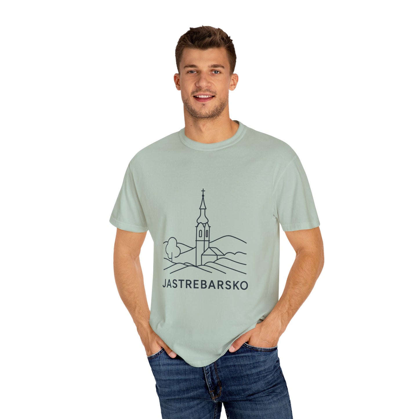 Jastrebarsko, Croatia | Garment-Dyed T-shirt | Casual Wear, Travel Souvenir, Unique Gift Idea, Eco-friendly Fashion, Vacation Outfit