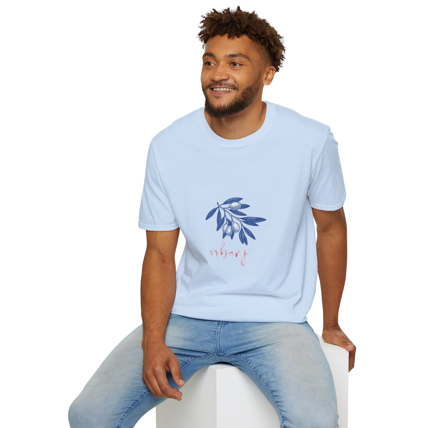 Vrbanj, Hvar, Croatia - Olive Branch T-Shirt, Unisex Softstyle Tee, Travel Souvenir Shirt, Summer Outfit, Gift for Her/Him, Vacation Top