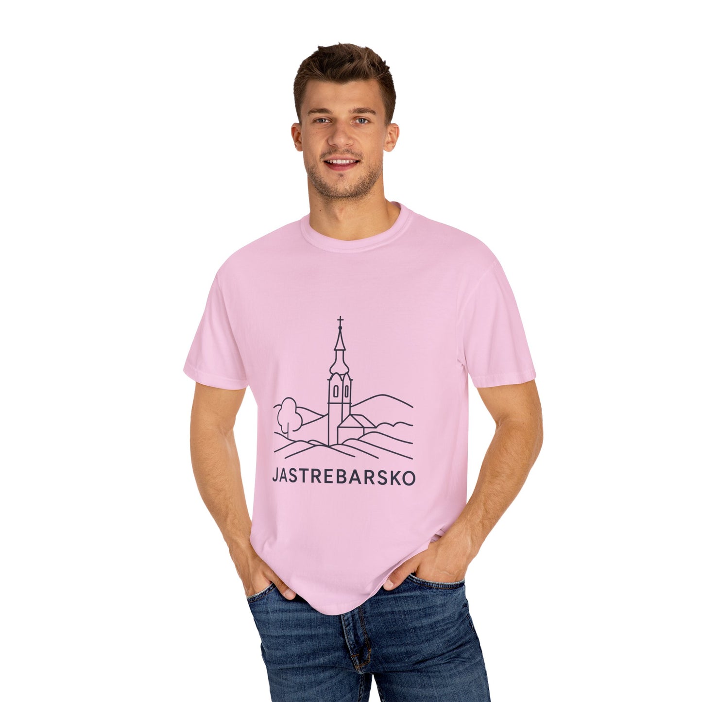 Jastrebarsko, Croatia | Garment-Dyed T-shirt | Casual Wear, Travel Souvenir, Unique Gift Idea, Eco-friendly Fashion, Vacation Outfit