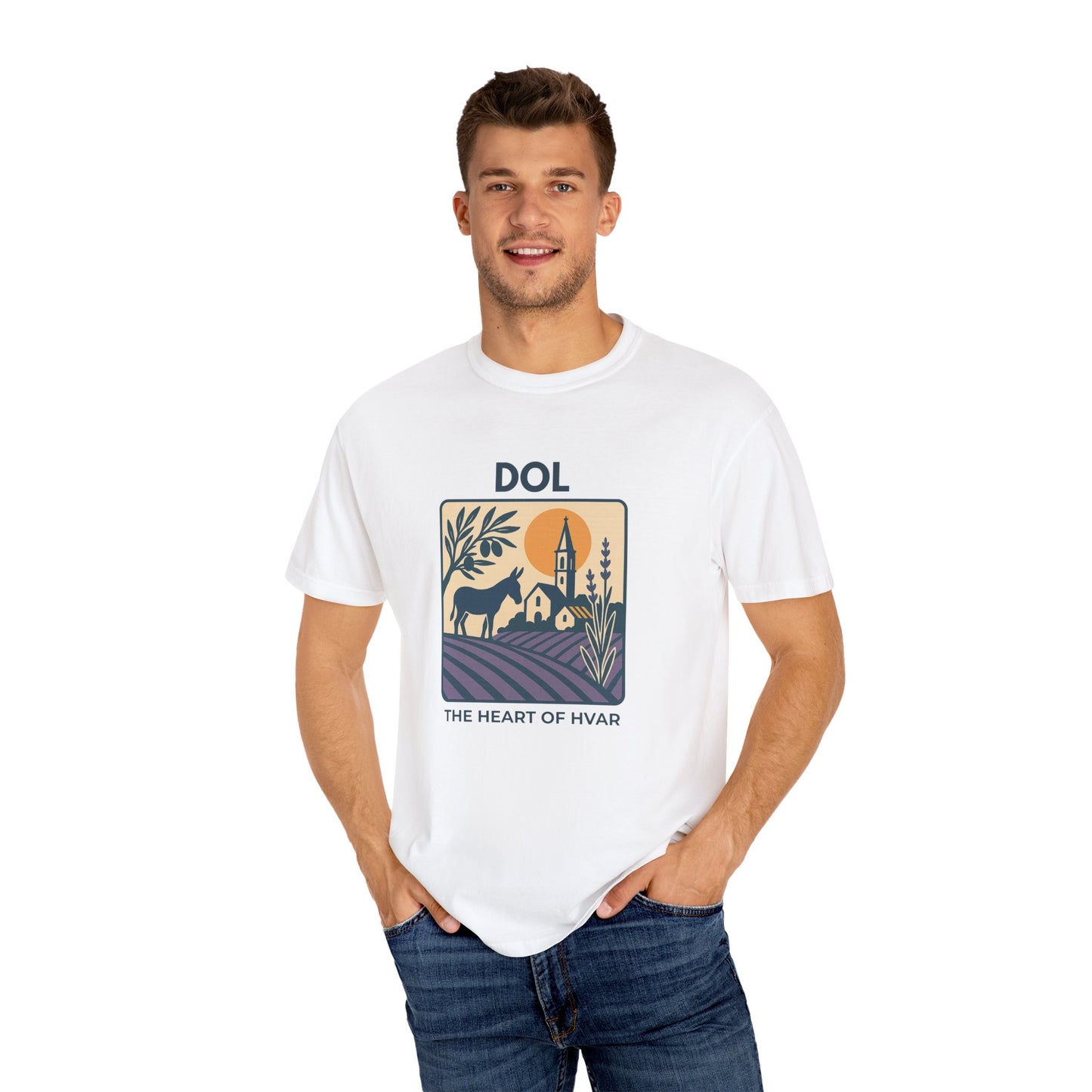 Dol, Hvar | T-shirt - Soft Unisex Tee for Vacation Vibes, Travel Inspiration, Gift for Her, Summer Wardrobe, Eco-friendly Fashion