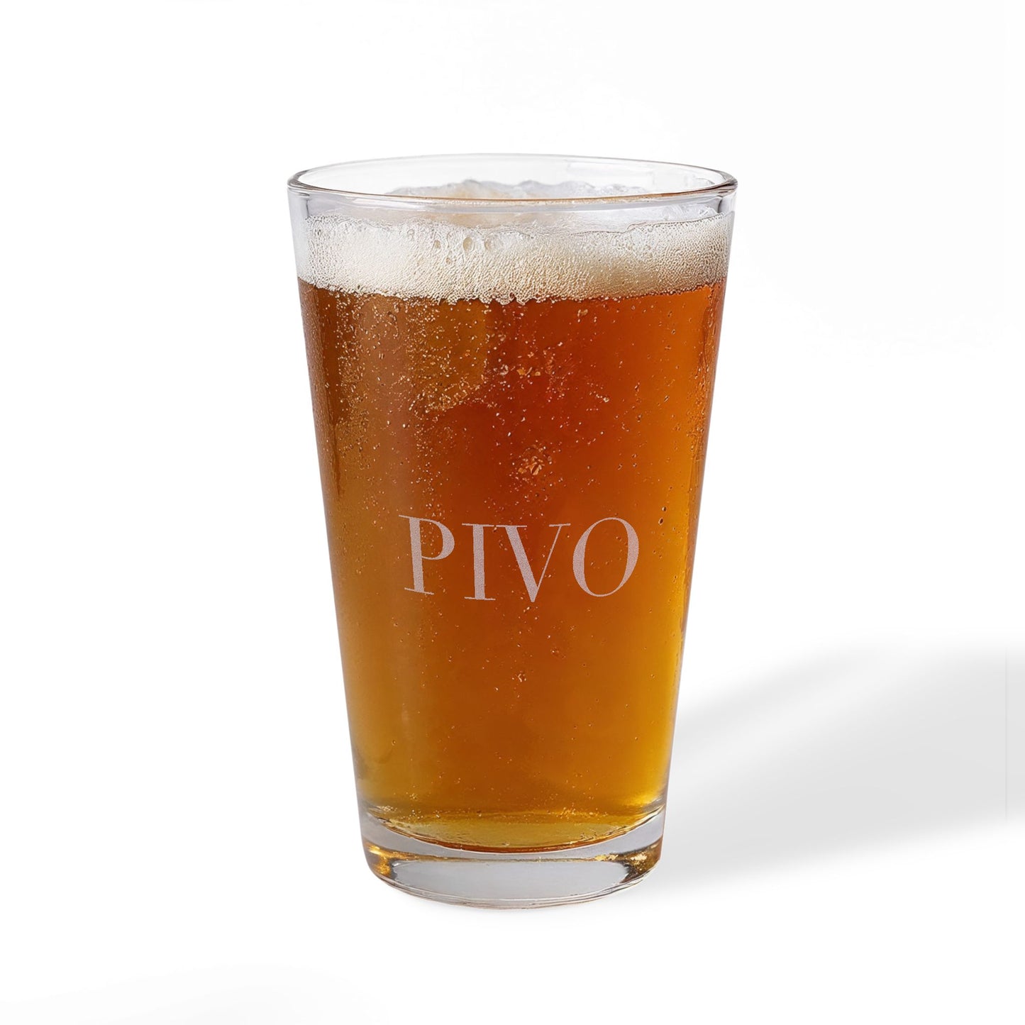 PIVO ŽIVELJI Engraved Beer Glass – 16oz Clear Croatian Cheers Pint Glass, Dishwasher Safe Gift for Beer Lovers