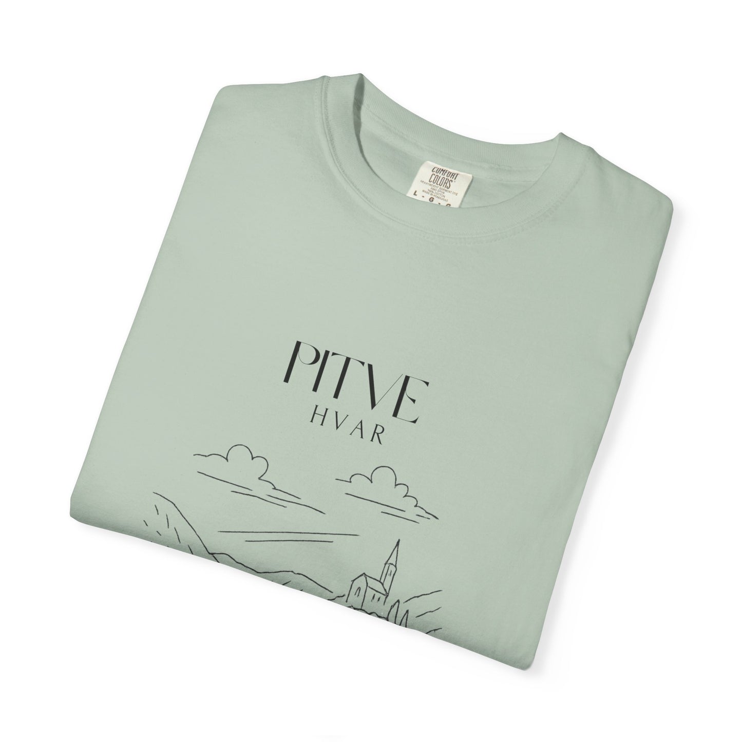 Pitve, Croatia Sketch Tee | Unisex Garment-Dyed T-Shirt