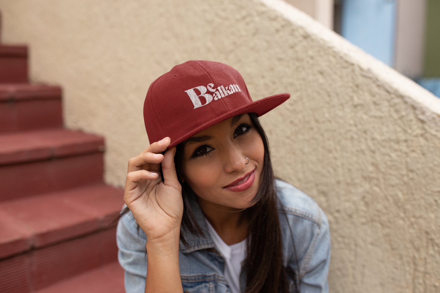 Be Balkan - Embroidered Flat Bill Snapback (Spruce, Dark Navy, Navy/Red, Black, Dark Grey, Maroon, & Black/Red)