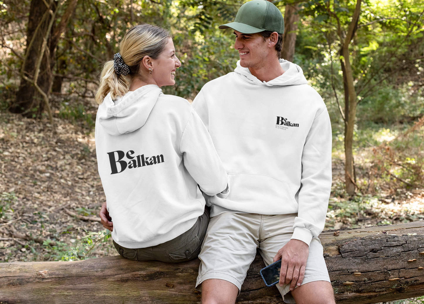 Be Balkan - Three-Panel Fleece Hoodie (White, Heather Grey, Oatmeal Heather, Pale Pink)