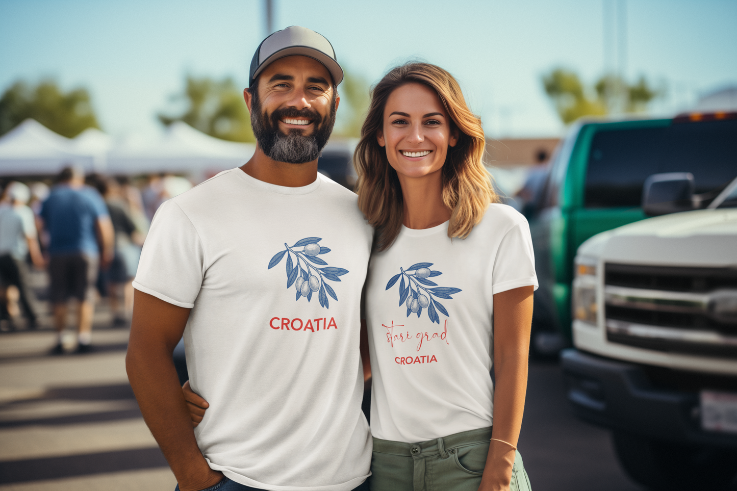 Croatia - Olive Branch T-Shirt, Unisex Softstyle Tee, Travel Souvenir Shirt, Summer Outfit, Gift for Her/Him, Vacation Top