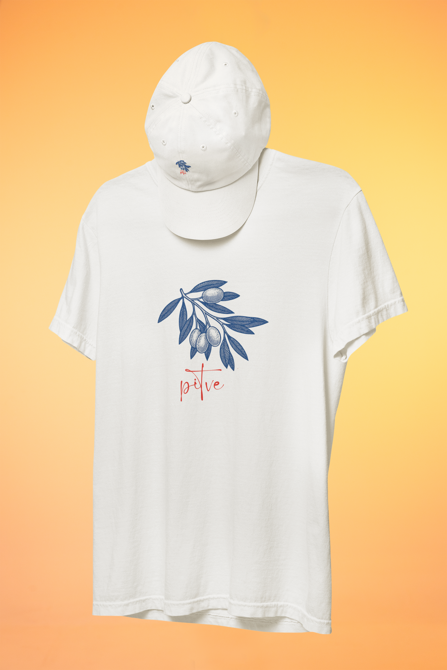 Pitve, Hvar, Croatia - Olive Branch T-Shirt, Unisex Softstyle Tee, Travel Souvenir Shirt, Gift for Her/Him, Vacation Top (Pitve Text Only)