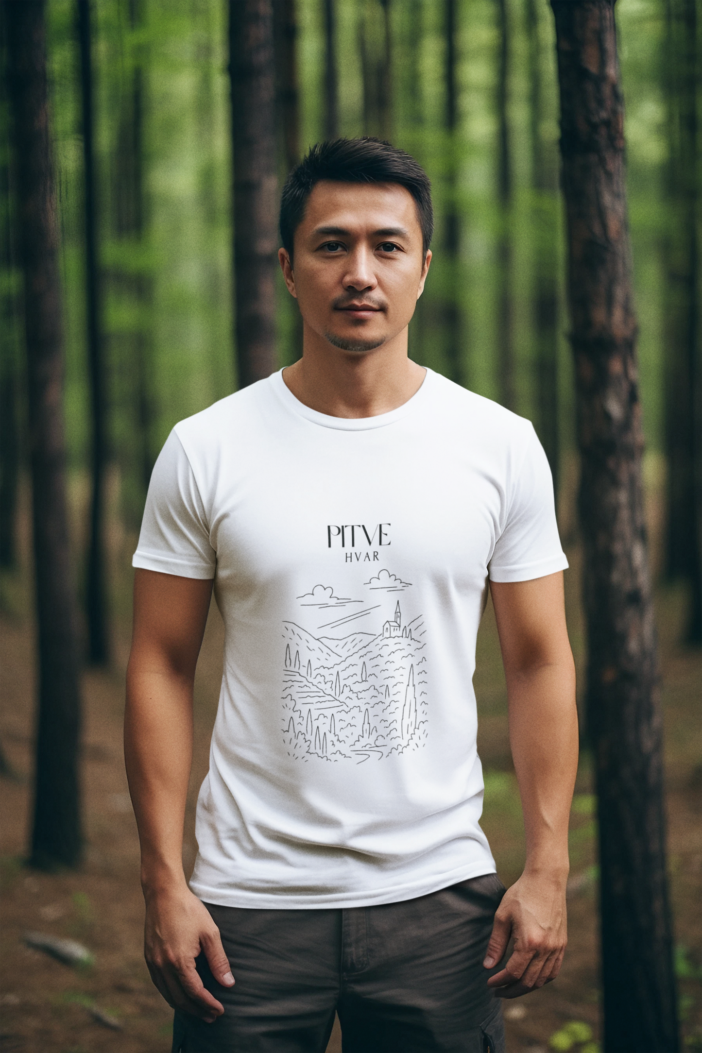 Pitve, Croatia Sketch Tee | Unisex Garment-Dyed T-Shirt