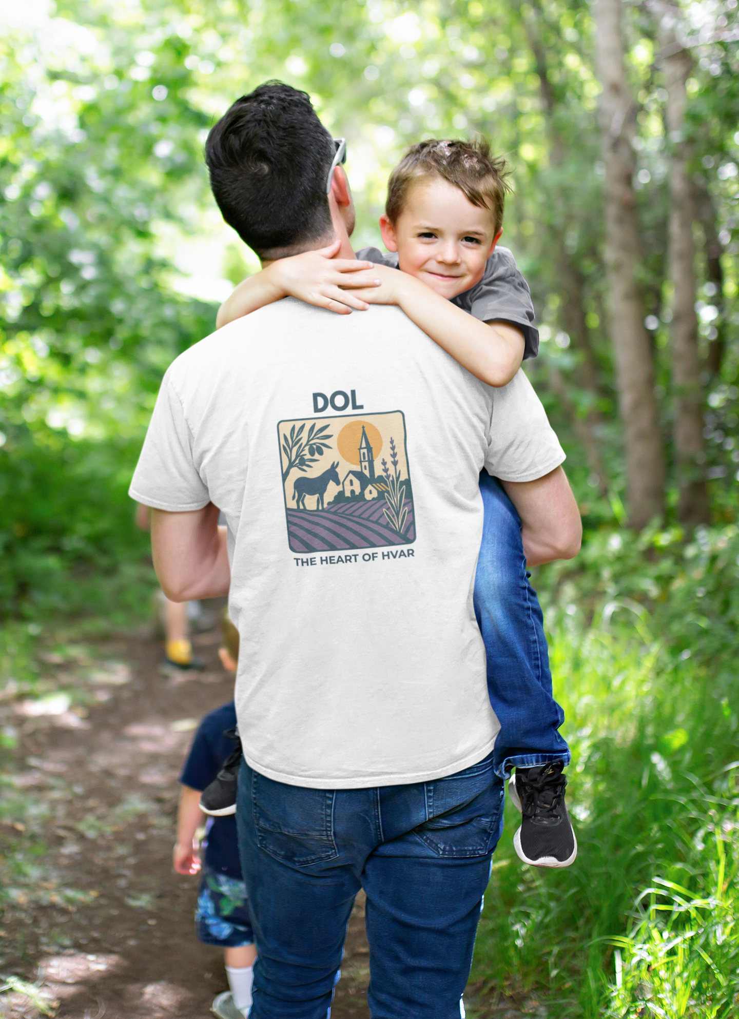 Dol, Hvar | Landscape Graphic Tee (front & back design) Unisex Cotton Shirt, Summer Vacation Outfit, Travel Souvenir, Nature-Inspired Gift