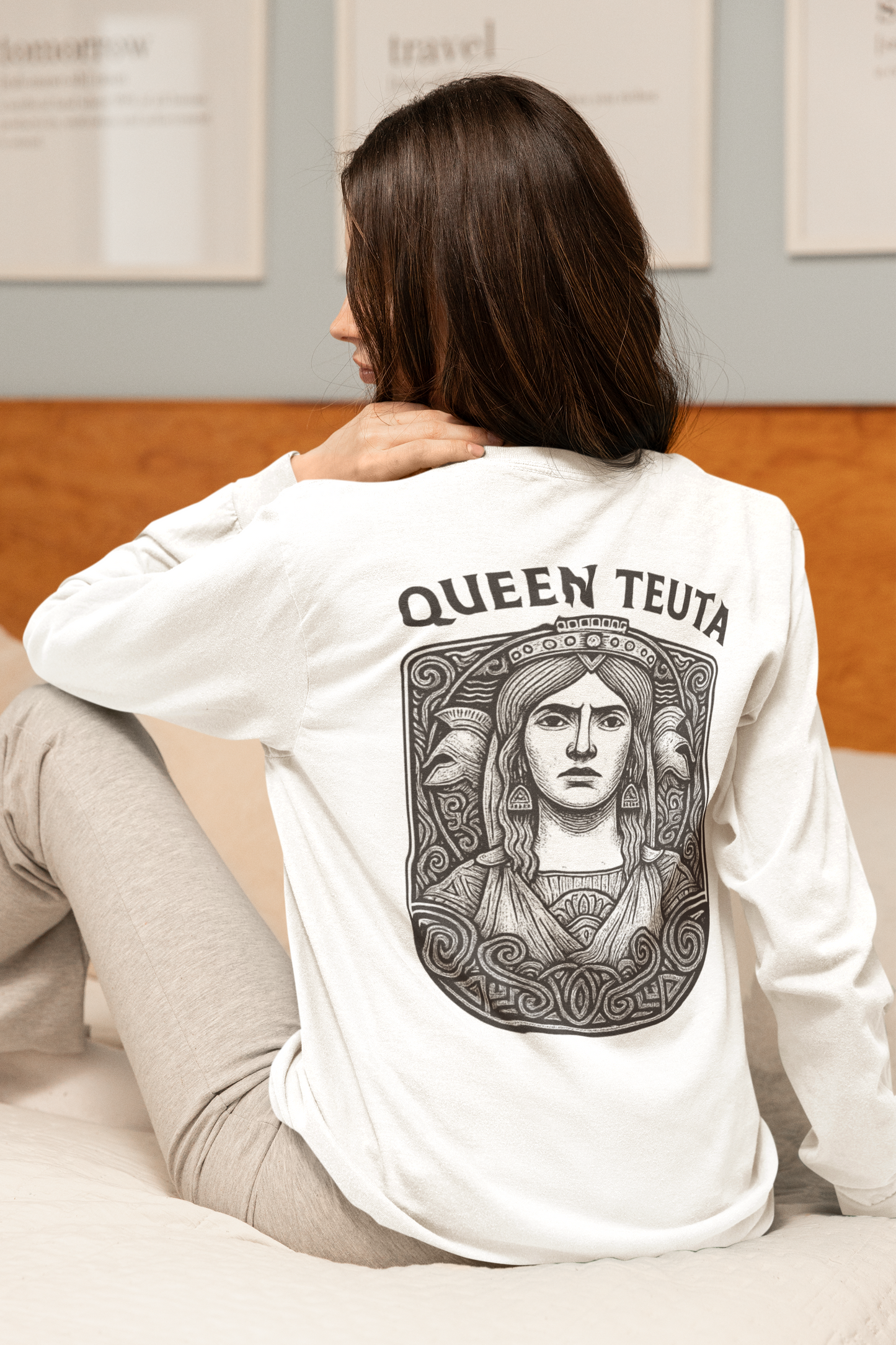 Queen Teuta Long Sleeve T-Shirt | Unisex Garment-Dyed Top, Casual Wear, Gift for History Lovers, Comfortable Style, Unique Design
