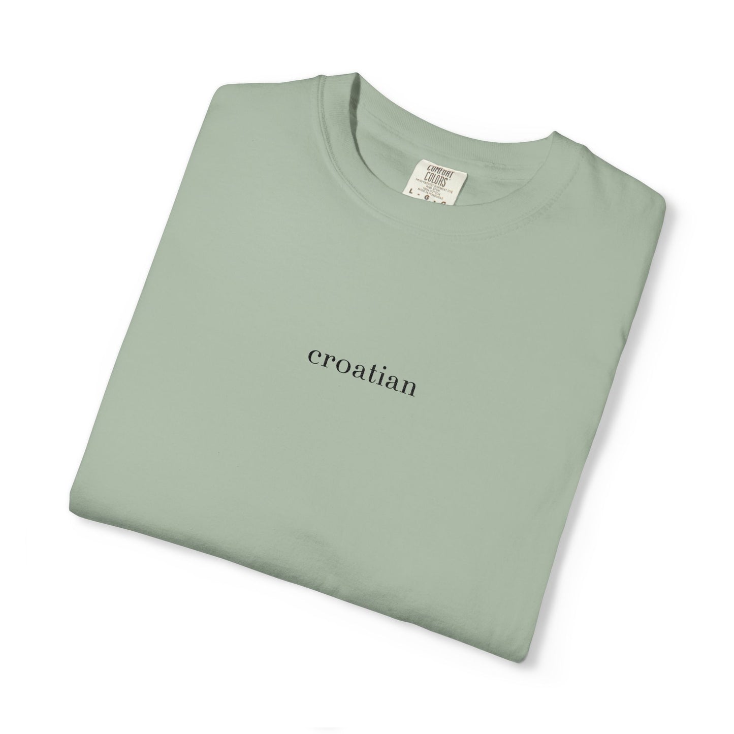 croatian. Embroidered Comfort Colors® T-Shirt | Minimalist Heritage Tee | Croatia Pride Gift | Unisex Garment Dyed Shirt