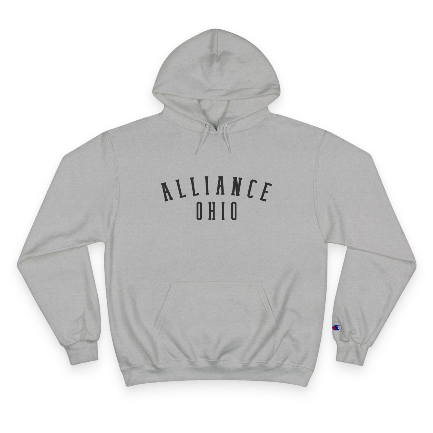Cozy Champion Hoodie with 'ALLIANCE, OHIO' Design - Perfect for Casual Style, Gifts, Fitness, Holidays, and Everyday Wear