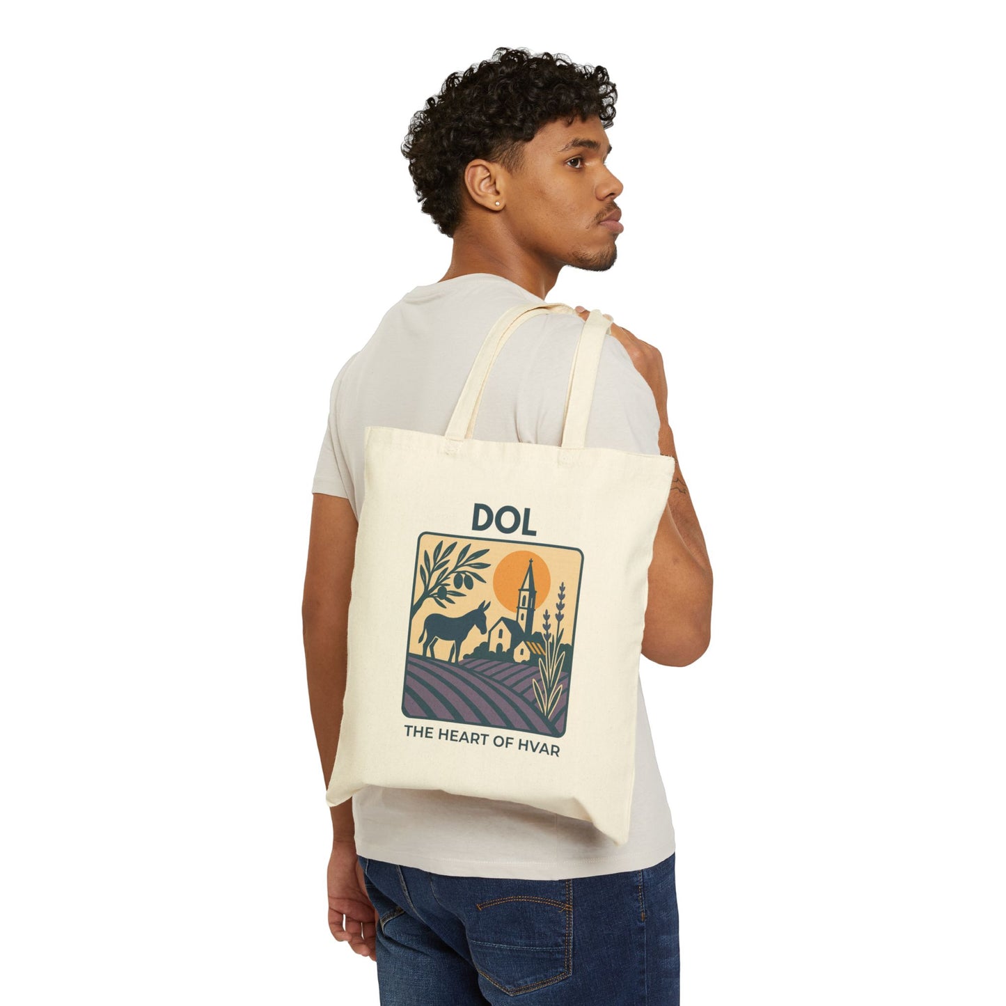 Dol, Hvar, Croatia | Chic Cotton Canvas Tote Bag, Eco-Friendly Shopping Tote, Stylish Beach Bag, Travel Companion, Hvar Design Tote