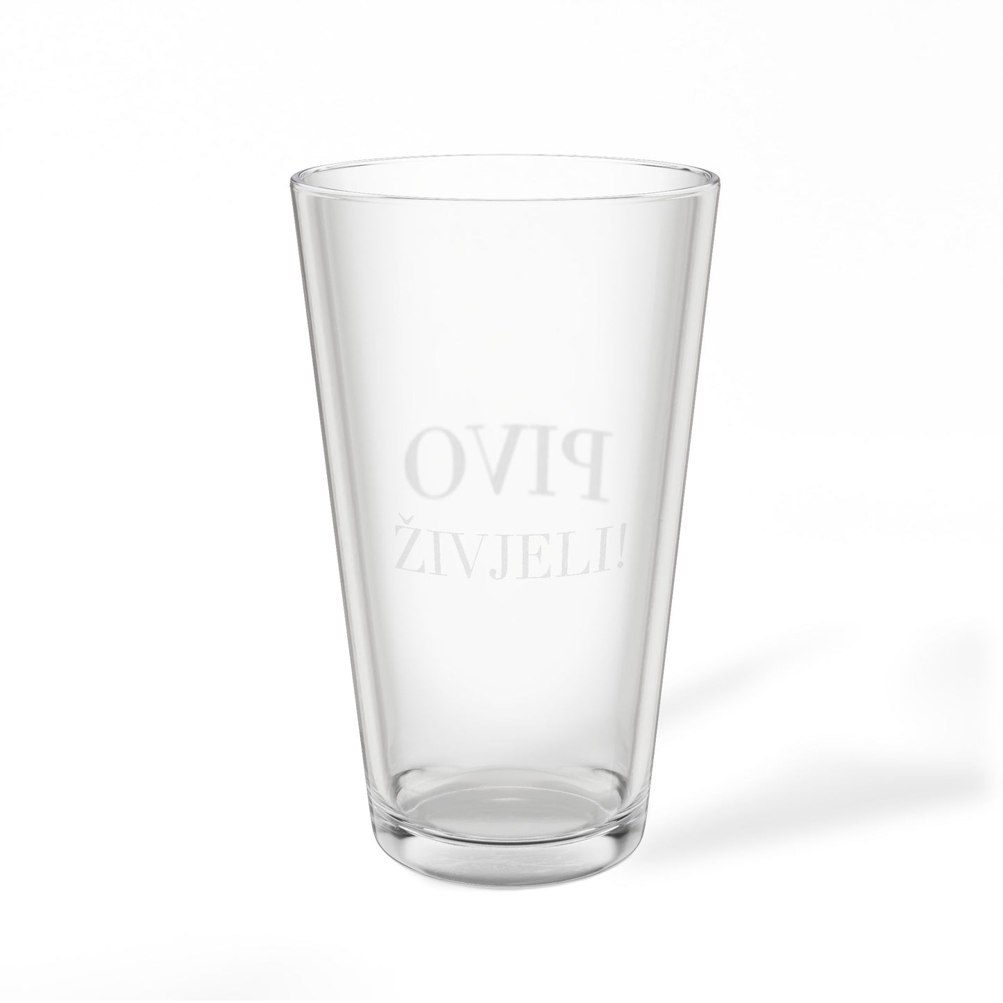PIVO ŽIVELJI Engraved Beer Glass – 16oz Clear Croatian Cheers Pint Glass, Dishwasher Safe Gift for Beer Lovers