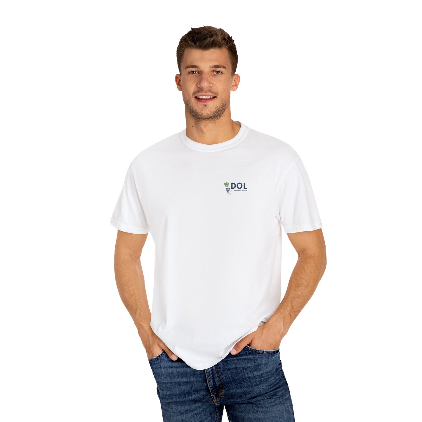 Dol, Hvar | Landscape Graphic Tee (front & back design) Unisex Cotton Shirt, Summer Vacation Outfit, Travel Souvenir, Nature-Inspired Gift