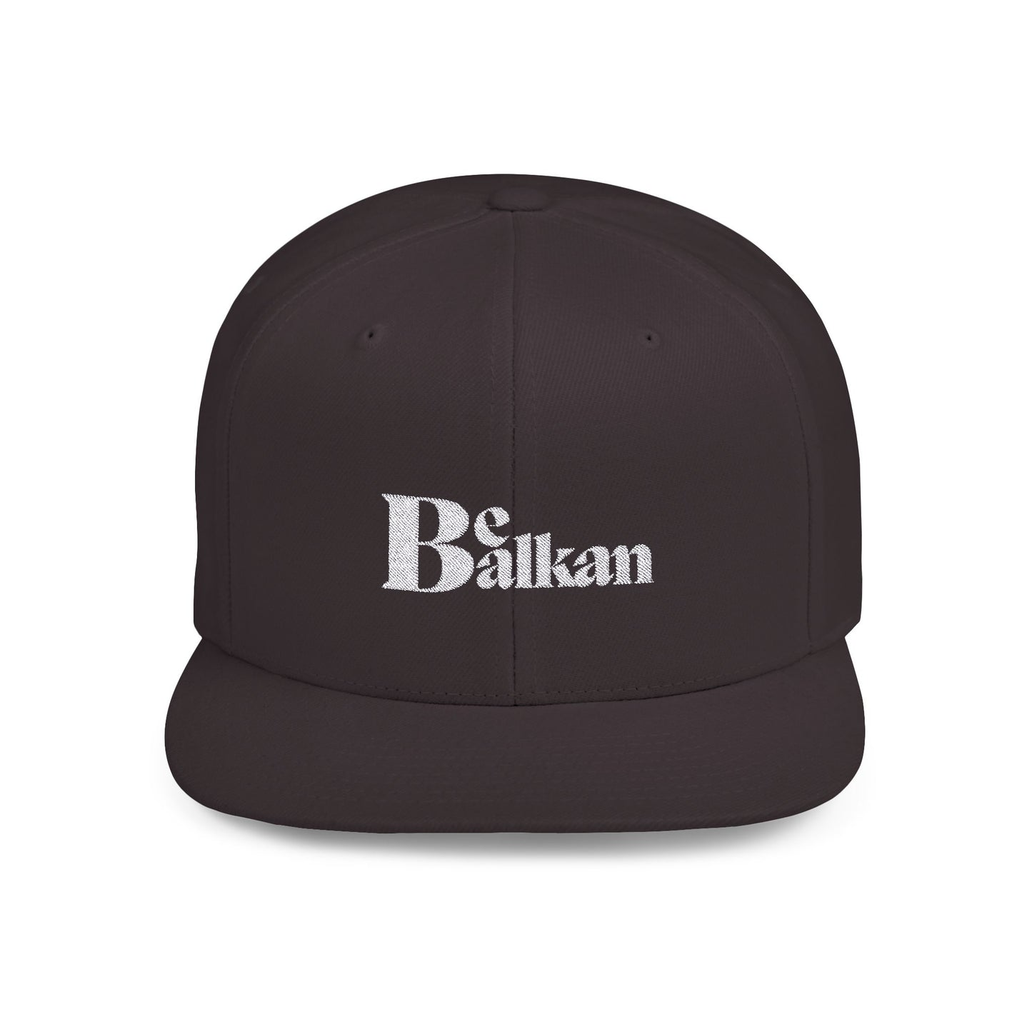 Be Balkan - Embroidered Flat Bill Snapback (Spruce, Dark Navy, Navy/Red, Black, Dark Grey, Maroon, & Black/Red)