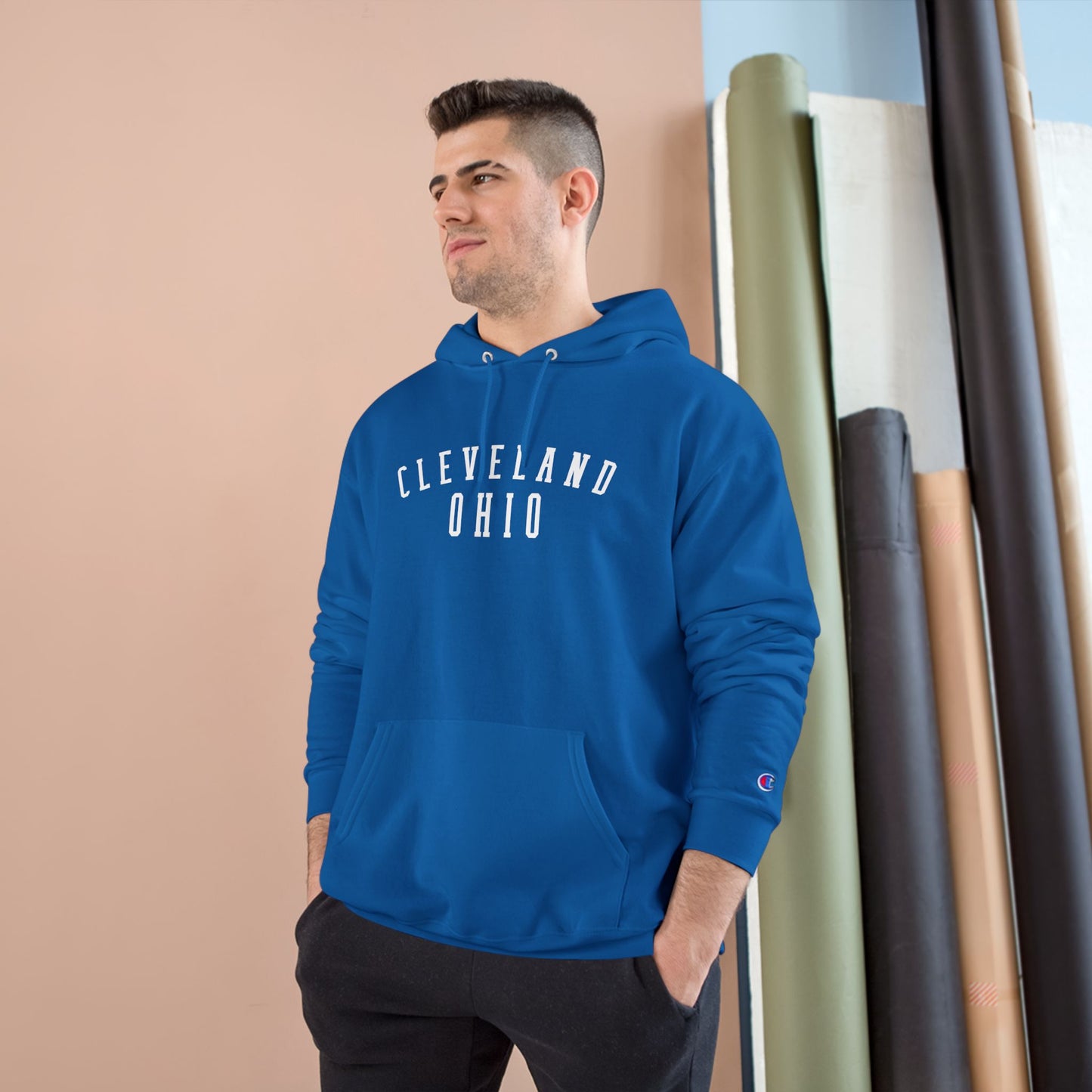 Cozy Champion Hoodie with 'CLEVELAND, OHIO' Design - Perfect for Casual Style, Gifts, Fitness, Holidays, and Everyday Wear