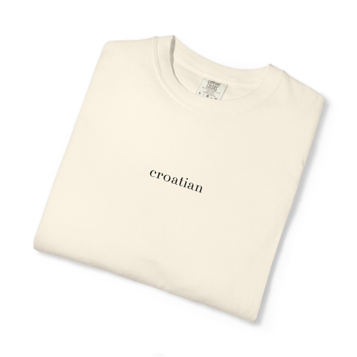 croatian. Embroidered Comfort Colors® T-Shirt | Minimalist Heritage Tee | Croatia Pride Gift | Unisex Garment Dyed Shirt