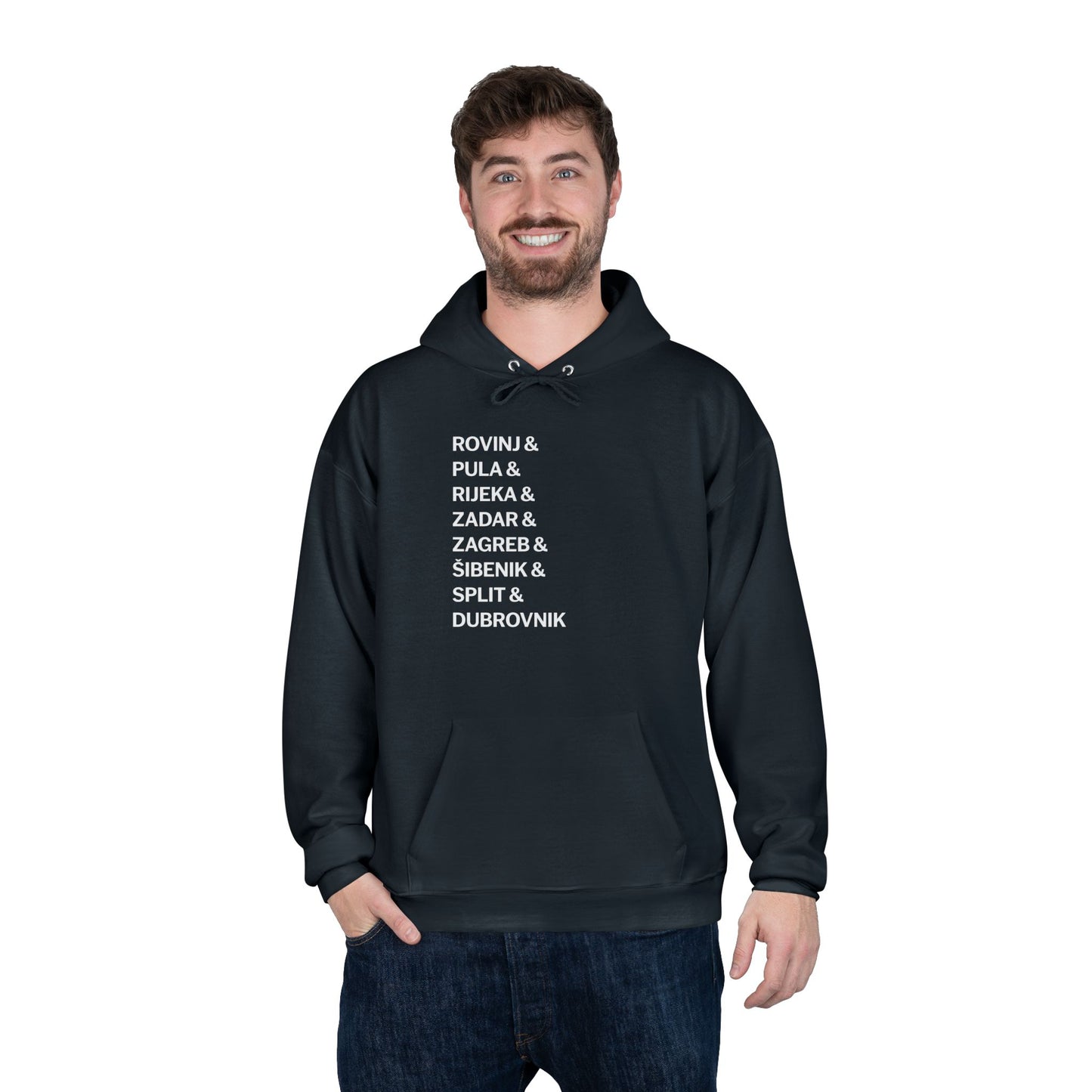 Wanderlust Croatia: From Ancient Walls to Modern Malls - Unisex EcoSmart® Pullover Hoodie Sweatshirt