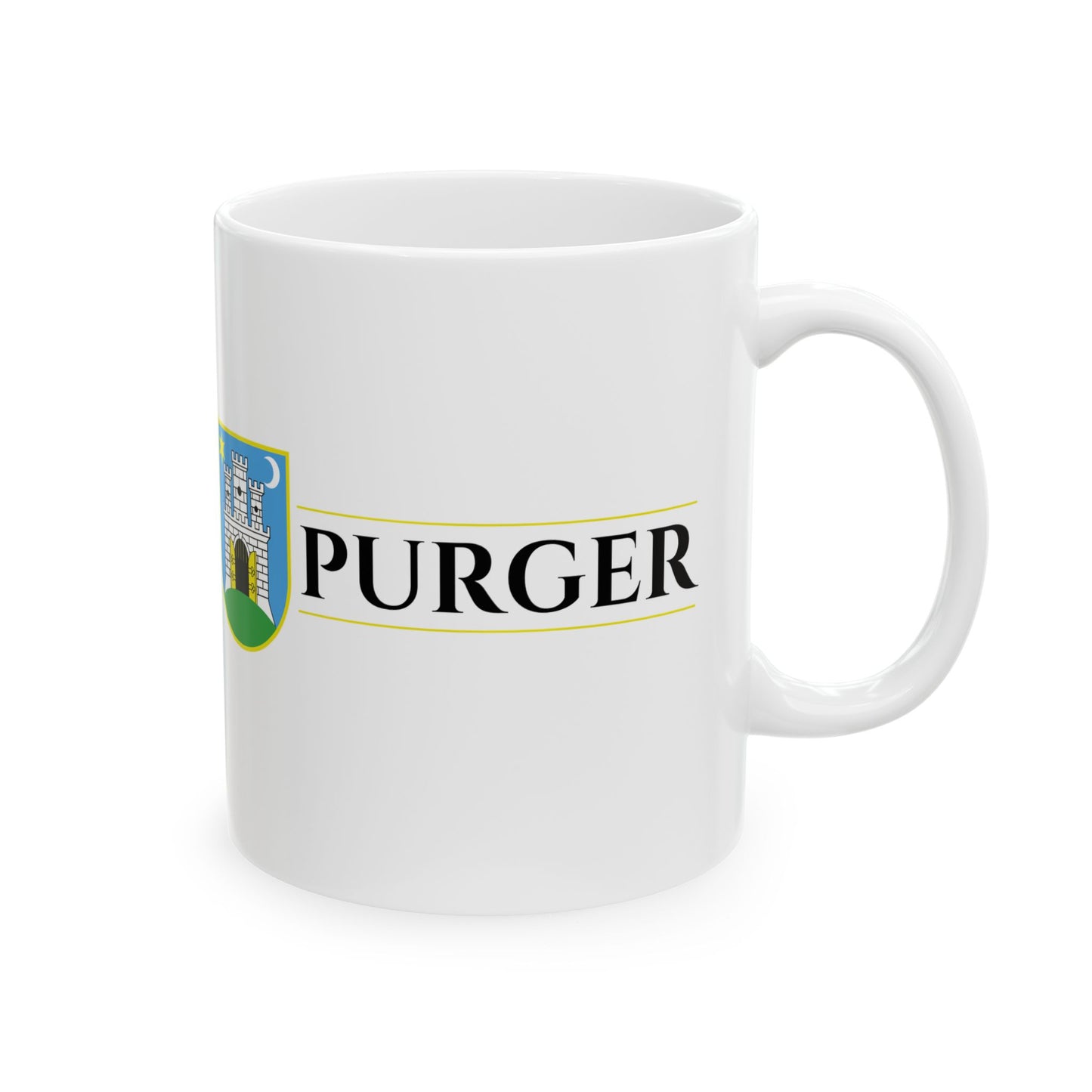 PURGER (White) - Ceramic Mug, (11oz, 15oz)