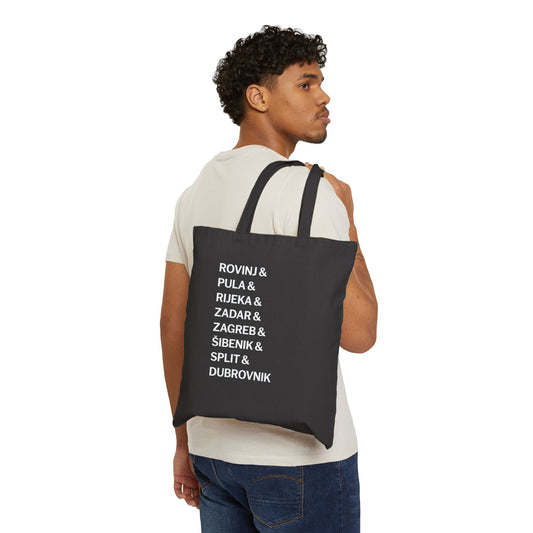 Wanderlust Croatia: From Ancient Walls to Modern Malls - Cotton Canvas Tote Bag