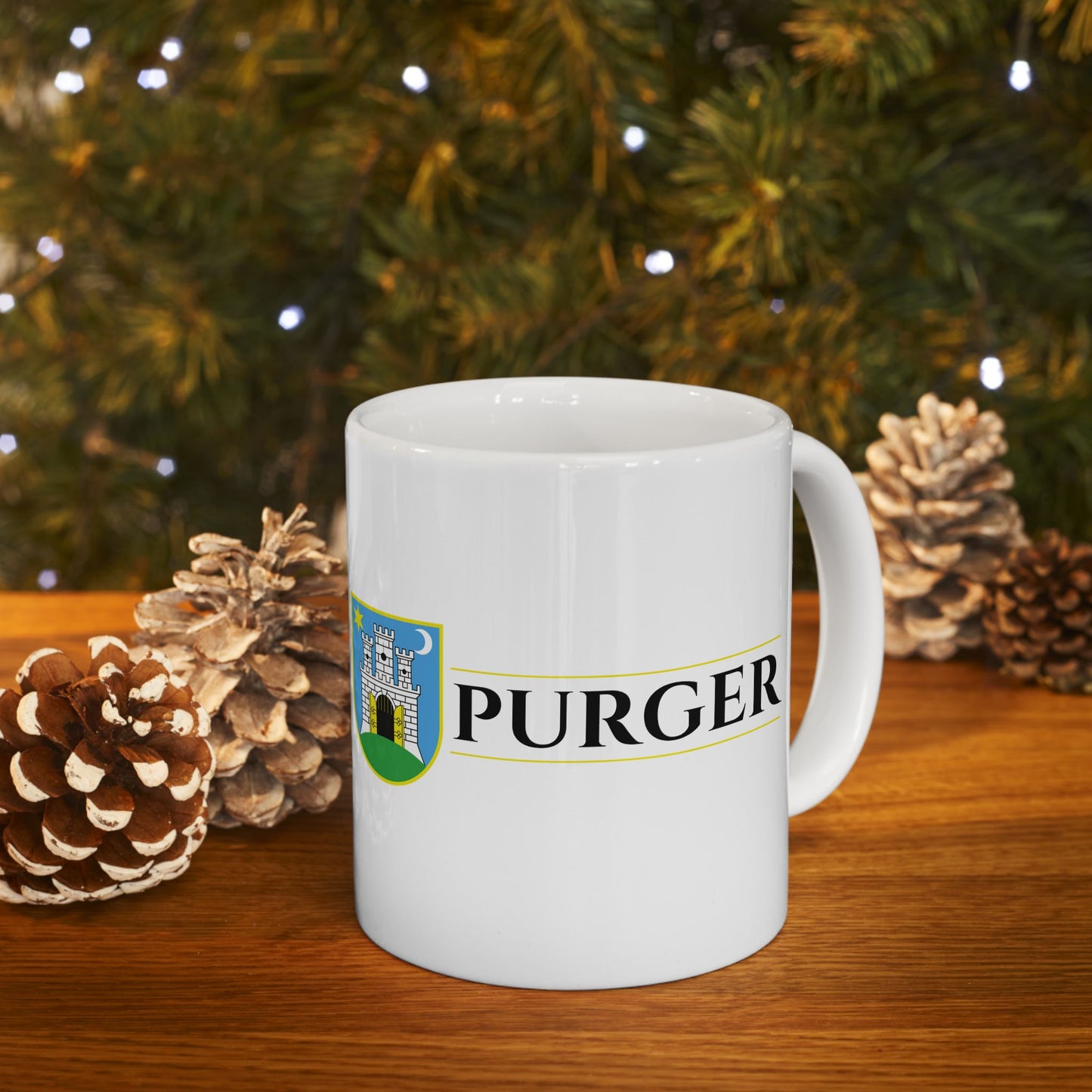 PURGER (White) - Ceramic Mug, (11oz, 15oz)