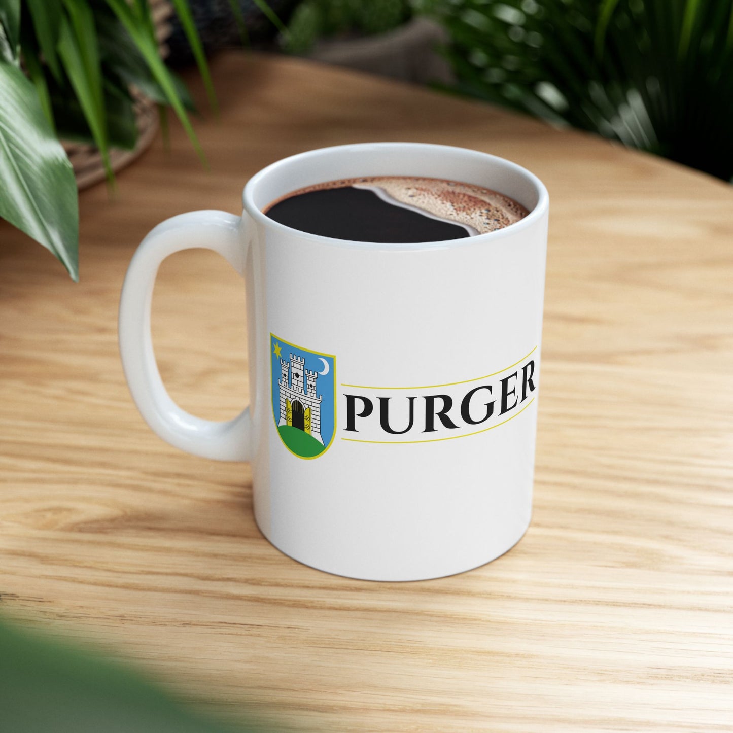 PURGER (White) - Ceramic Mug, (11oz, 15oz)