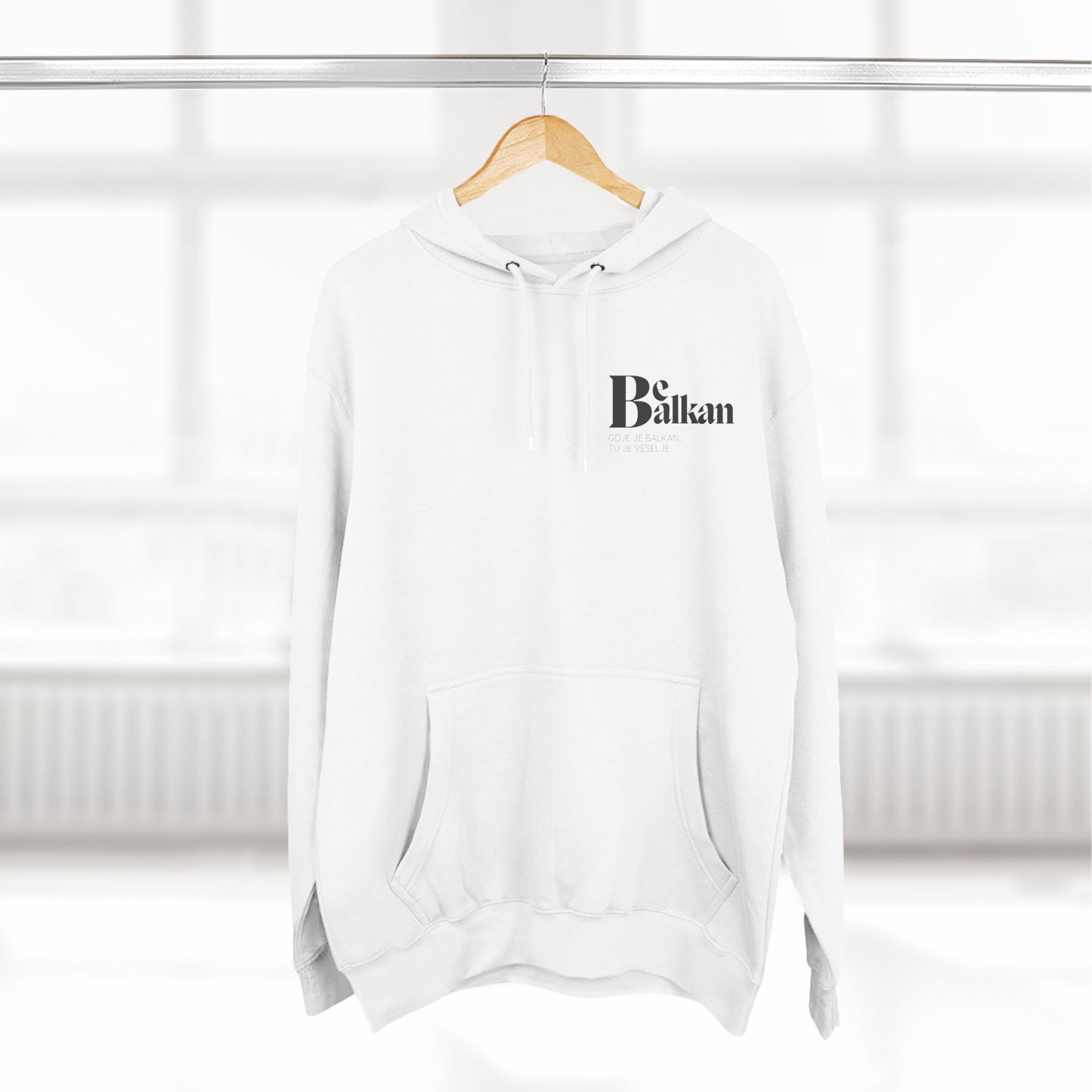 Be Balkan - Three-Panel Fleece Hoodie (White, Heather Grey, Oatmeal Heather, Pale Pink)