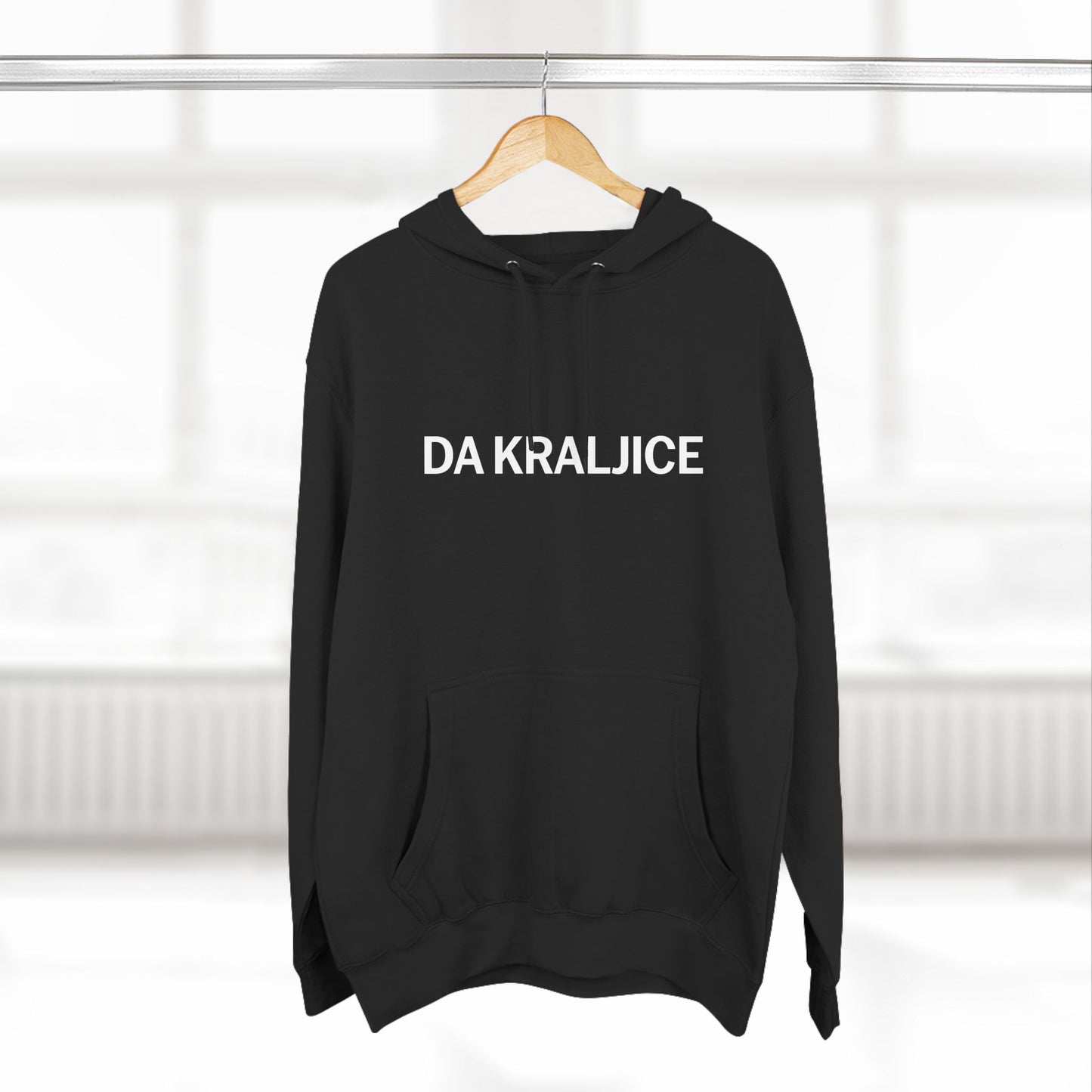 Da Kraljice "Yes Queen" - Three-Panel Fleece Hoodie (Black, Navy & Charcoal Heather)