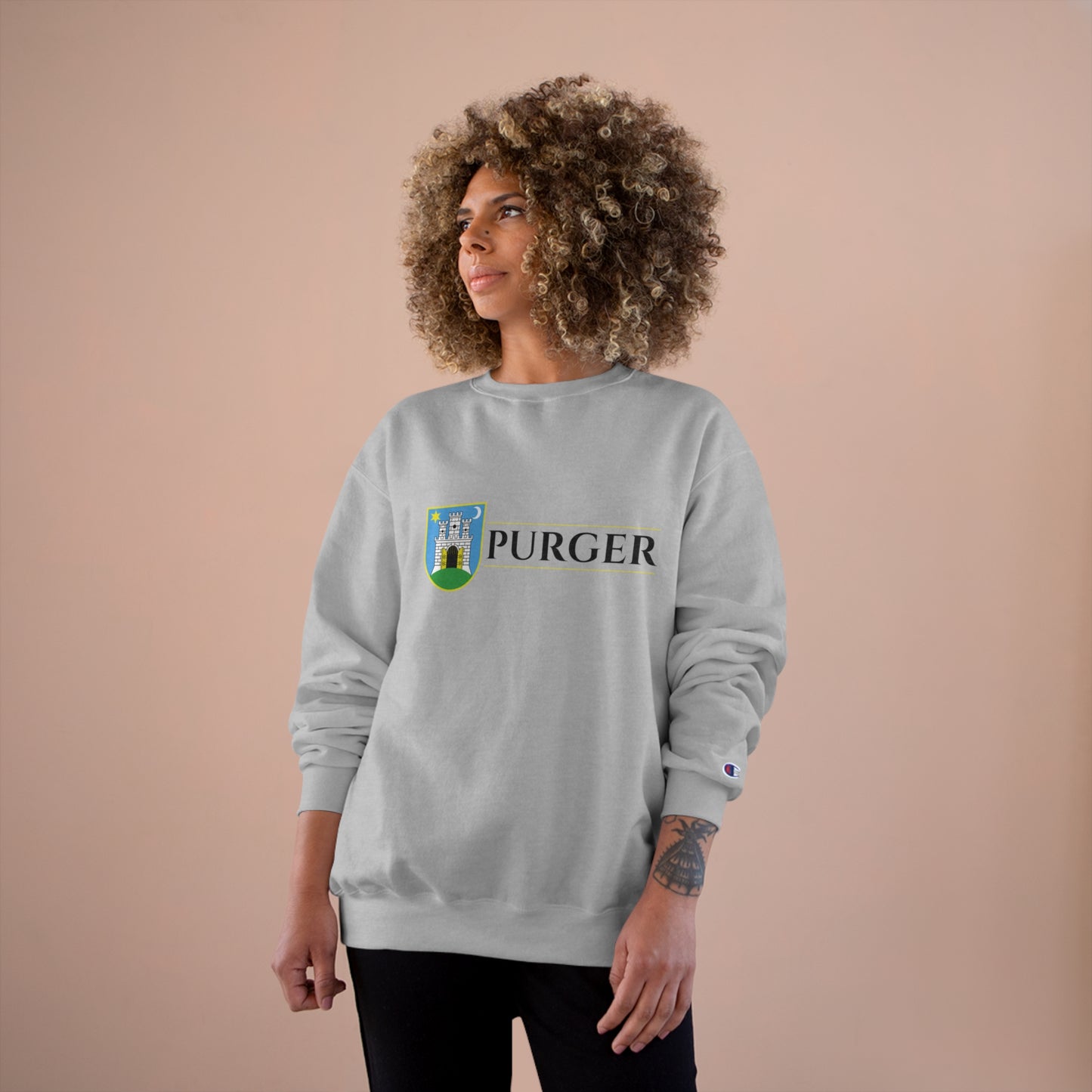PURGER - Champion Sweatshirt - (White & Light Steel)