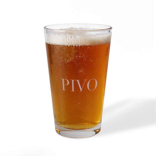 PIVO ŽIVELJI Engraved Beer Glass – 16oz Clear Croatian Cheers Pint Glass, Dishwasher Safe Gift for Beer Lovers