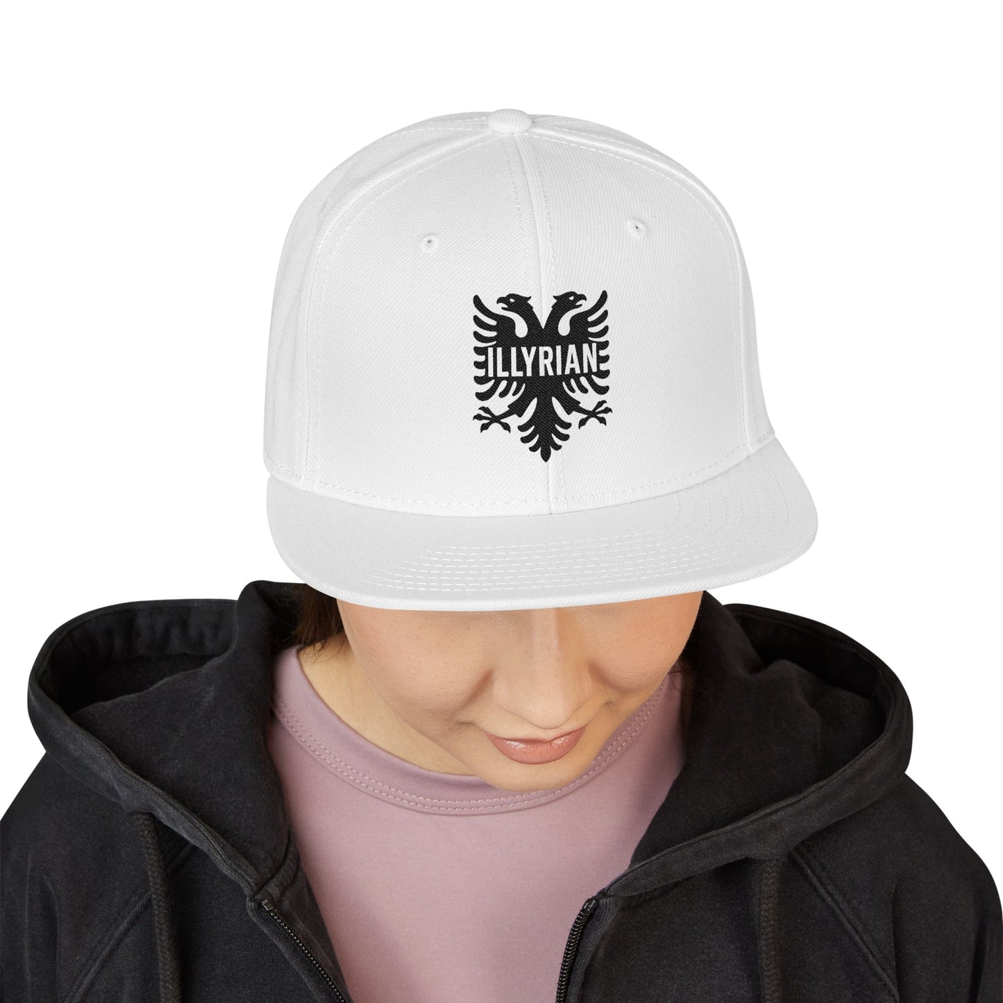 Illyrian Eagle Embroidered Snapback Hat Balkan Heritage Cap | Albanian Hat