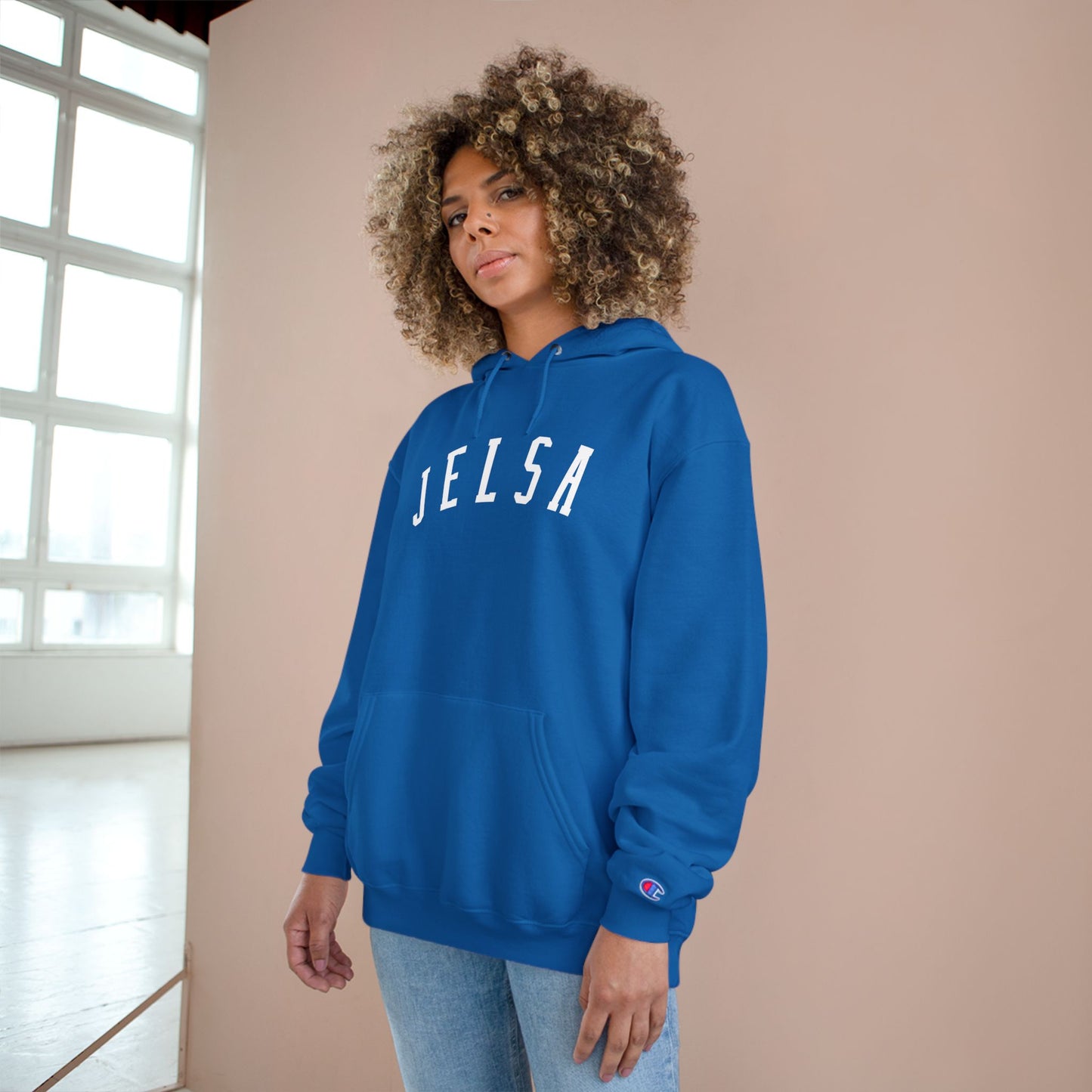 Cozy Champion Hoodie with 'JELSA' Design - Perfect for Casual Style, Gifts, Fitness, Holidays, and Everyday Wear