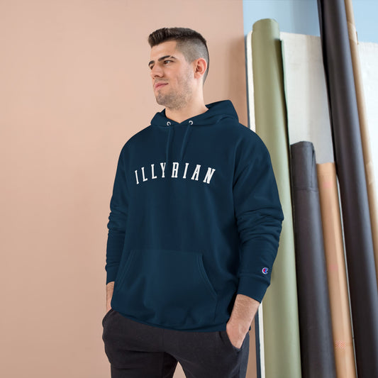 Cozy Champion Hoodie with 'ILLYRIAN' Design - Perfect for Casual Style, Gifts, Fitness, Holidays, and Everyday Wear