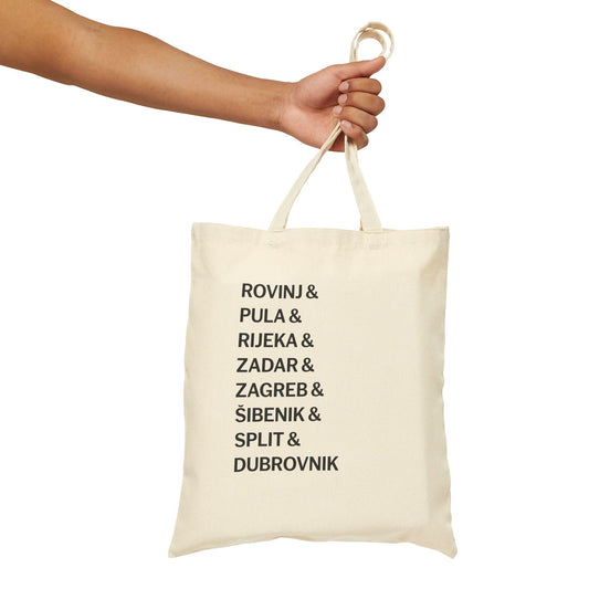 Wanderlust Croatia: From Ancient Walls to Modern Malls - Cotton Canvas Tote Bag