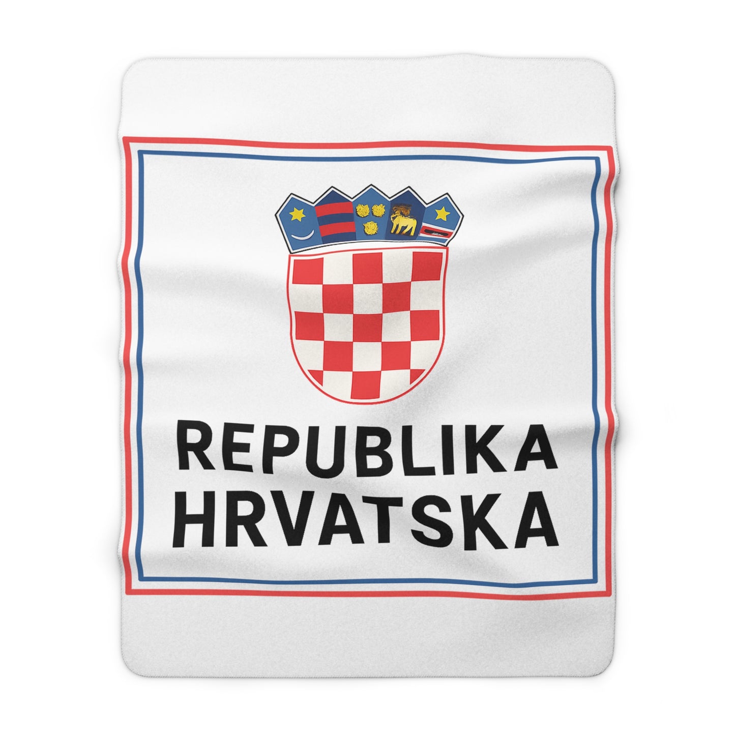 Republika Hrvatska crest Sherpa Fleece Blanket | Croatian coat of arms throw