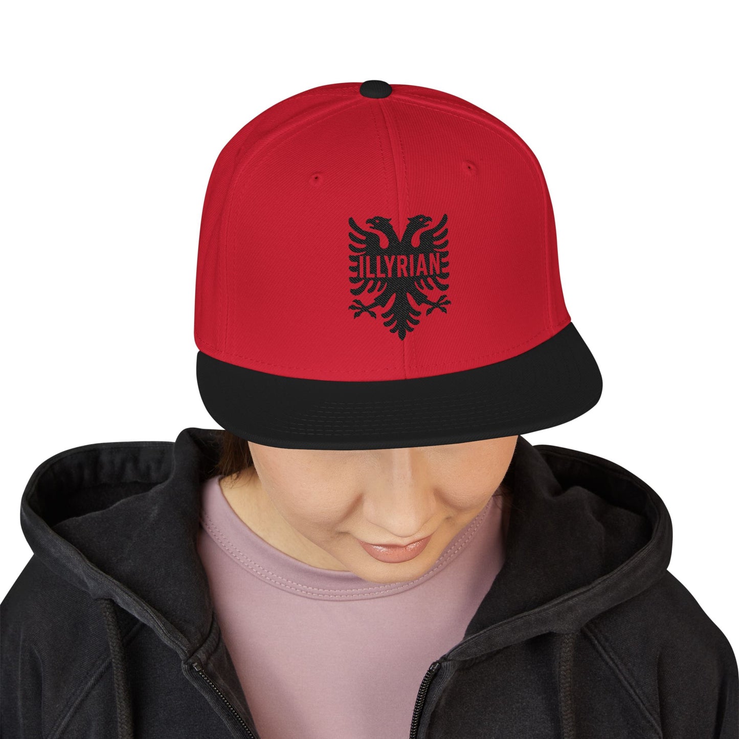 Illyrian Eagle Embroidered Snapback Hat Balkan Heritage Cap | Albanian Hat