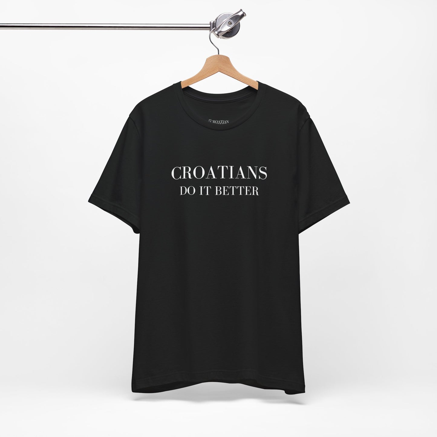 Croatians Do It Better | Funny Croatian Pride T-Shirt | Bella+Canvas 3001 Unisex Tee (Black + Navy)