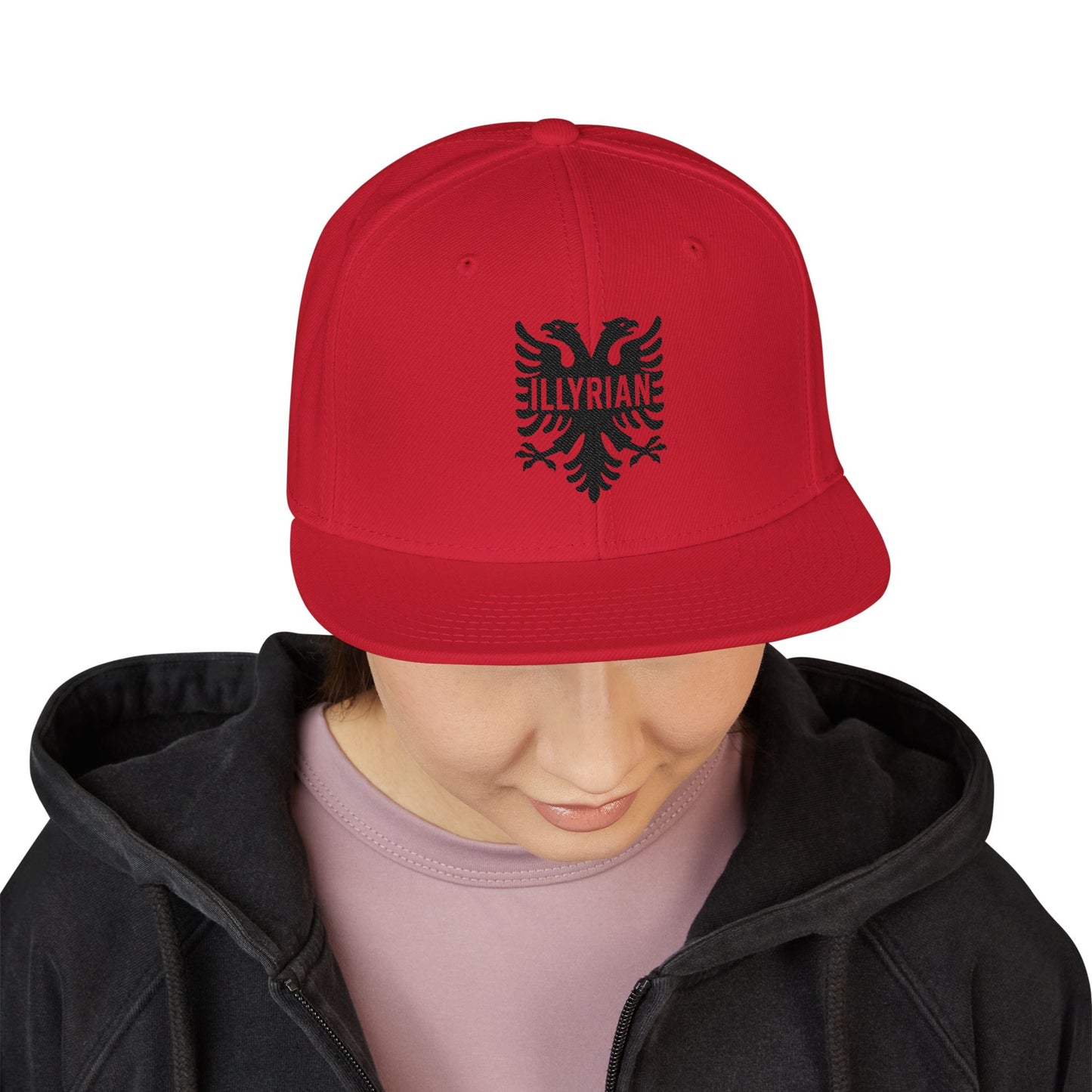 Illyrian Eagle Embroidered Snapback Hat Balkan Heritage Cap | Albanian Hat