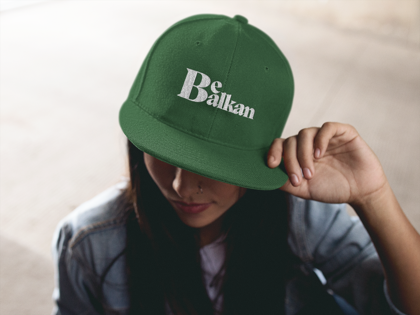 Be Balkan - Embroidered Flat Bill Snapback (Spruce, Dark Navy, Navy/Red, Black, Dark Grey, Maroon, & Black/Red)