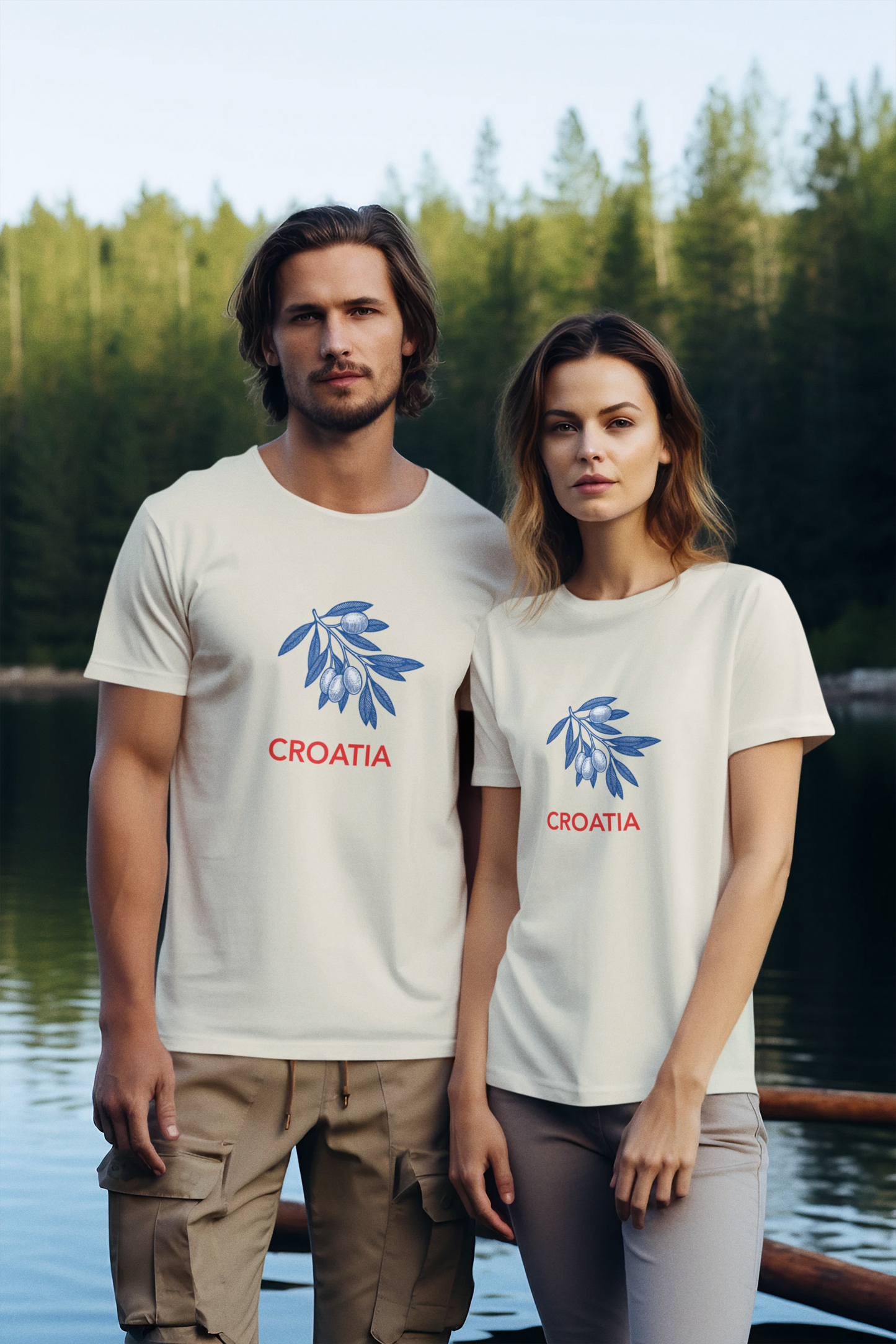 Croatia - Olive Branch T-Shirt, Unisex Softstyle Tee, Travel Souvenir Shirt, Summer Outfit, Gift for Her/Him, Vacation Top