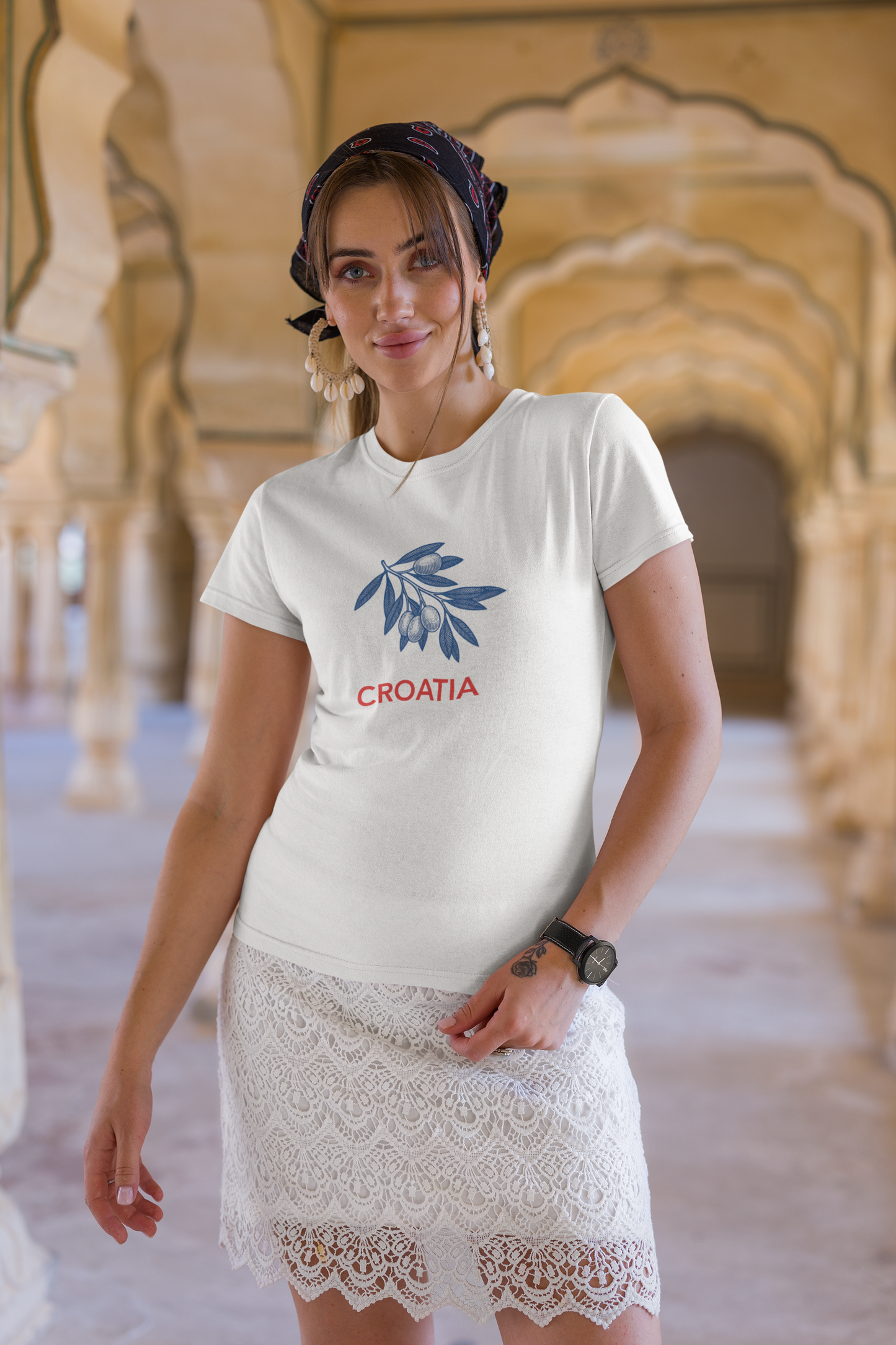 Croatia - Olive Branch T-Shirt, Unisex Softstyle Tee, Travel Souvenir Shirt, Summer Outfit, Gift for Her/Him, Vacation Top