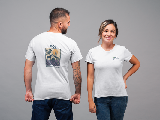 Dol, Hvar | Landscape Graphic Tee (front & back design) Unisex Cotton Shirt, Summer Vacation Outfit, Travel Souvenir, Nature-Inspired Gift