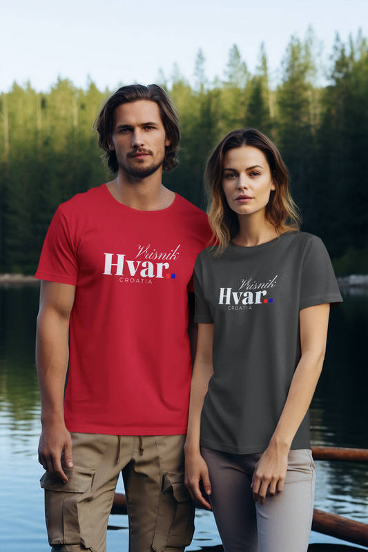 Vrisnik, HVAR, Croatia - Unisex Tee - (Red or Dark Heather)